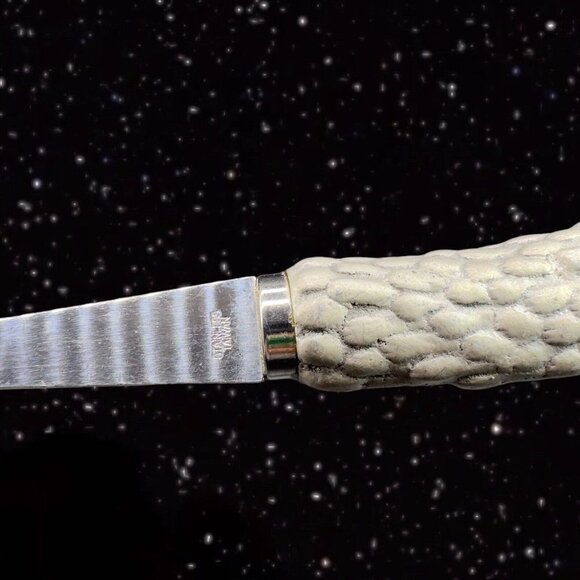 1980s Stainless Metal Handle Knife And Meat Fork Set 2 Vintage Bird 11”L 13”Long - Picture 15 of 16